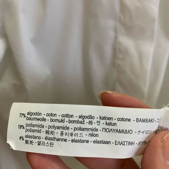 Zara Collarless button-down Shirt w/ Single Front Button Size Medium - Picture 7 of 7